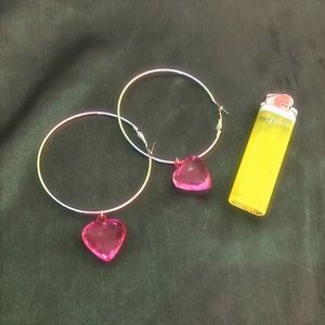 Heart hoop earrings